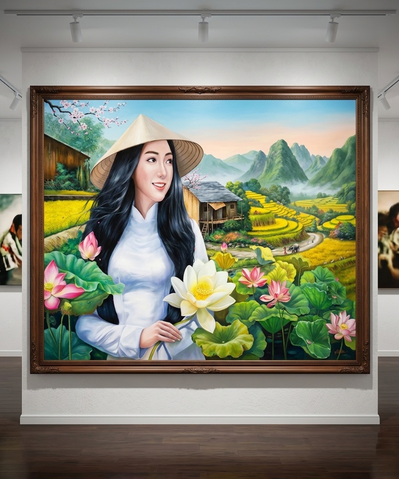 Hình ảnh Tranh dán tường đồng quê 3D khổ lớn 1